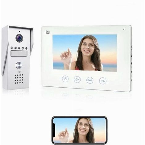 TrAdE Shop Traesio - Kit Videocitofono Wifi Monofamiliare Smart Monitor 7" Wireless 2 Fili App Sd-b17 - (1/5)