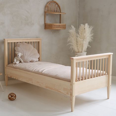 Letto 90x190 compresa la base e le gambe da 19 cm Daphné Bois (1/4)