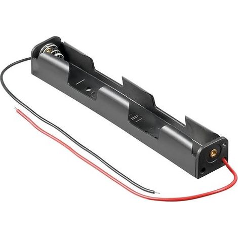 Portapilas plano para 2 pilas LR6 AA  Negro
