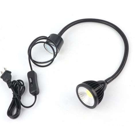 Lampe de travail LED 7W en aluminium, base magnétique, flexible, pour machine CNC, couture, fraisage, éclairage de bureau, ongles et beauté. Prise US 110-220V, noir. (1/5)