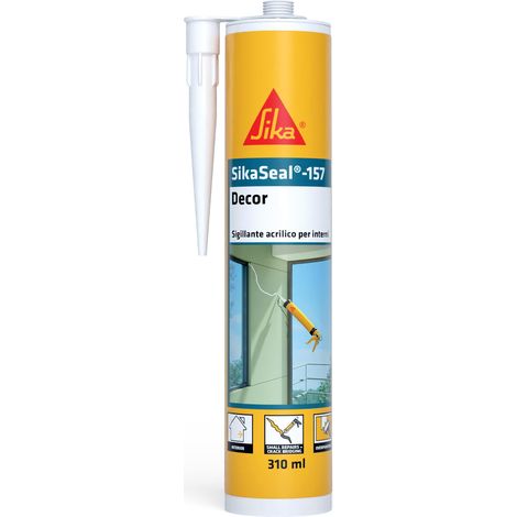 Sika - SikaSeal-157 Decor, Bianco - Sigillante acrilico - Per decorazione di interni, giunti di connessione - Asciugatura rapida - 310ml