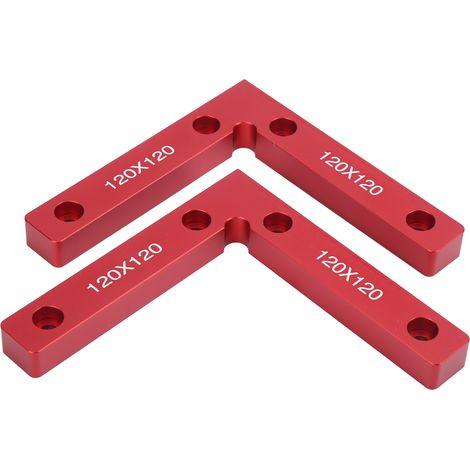 Lot de 2 Serre-joints d'équerre 90° en aluminium 120x120mm, Fixation en L pour assemblage précis (1/5)
