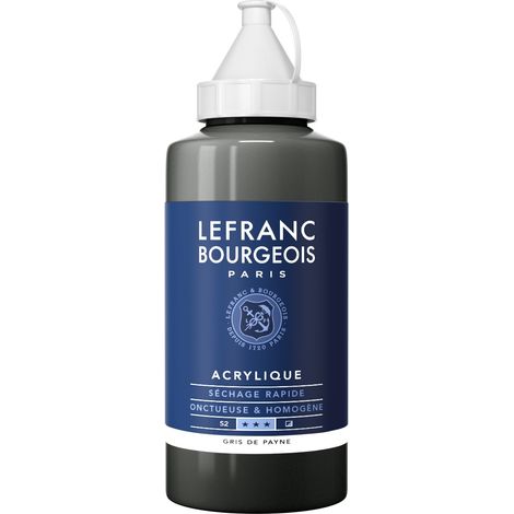 Lefranc Bourgeois Fine Acrylic Colore Acrilico, Grigio (Payne's Gray), 750 ml (1/2)