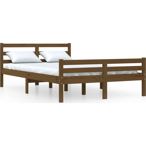 Maison Exclusive - Estructura cama sin colchón madera maciza marr