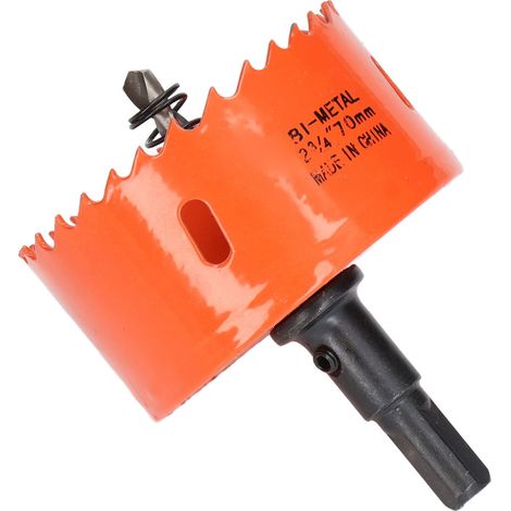 Scie cloche bimétallique HSS avec mandrin robuste, 70 mm, pour bois, PVC et métal, idéale pour panneaux de cornhole (1/5)