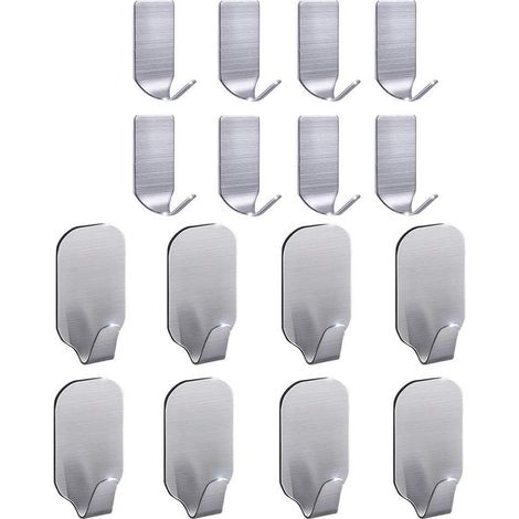 Crochets adhésifs solides - 16 paquets de crochets pour chapeau pour mur, ceintures murales en cuves inox, crochets adhésifs pour suspension (1/5)