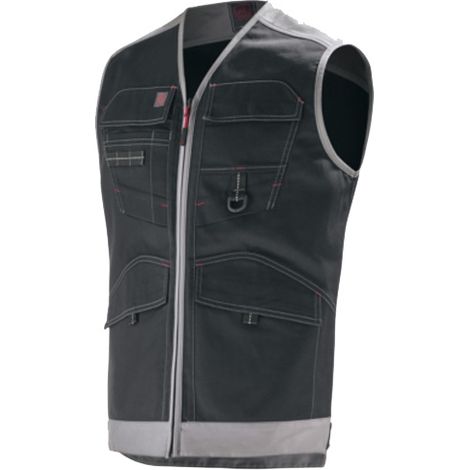 Gilet de travail TROWEL sans manches 9ATTUP noir gris T1 LAFONT LA 9ATTUP 985 1