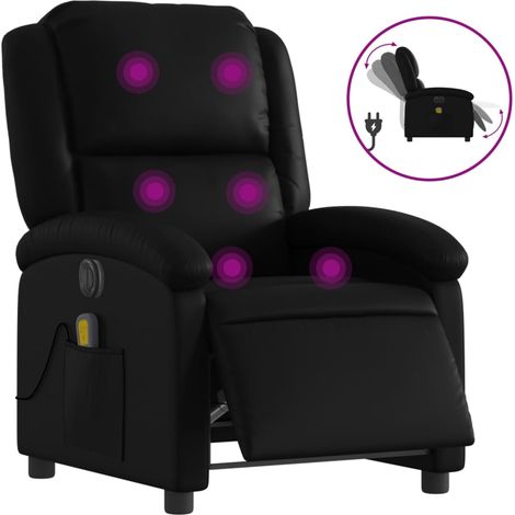 Maison Exclusive - Massagesessel Elektrisch Schwarz Kunstleder