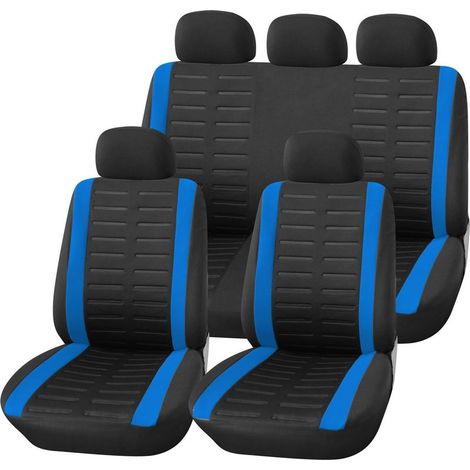Universal Black and Blue Car Seat Covers Universal Car Seat Cover Sets Front and Rear Seat Covers Interior Accessories (1/5)