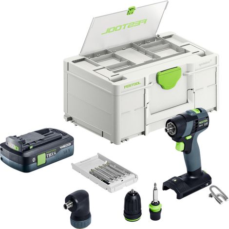 Festool TXS 18-Basic-Set Perceuse-visseuse sans fil 18 V 40 Nm Brushless + 1x batterie 4,0 Ah + chargeur rapide + Systainer