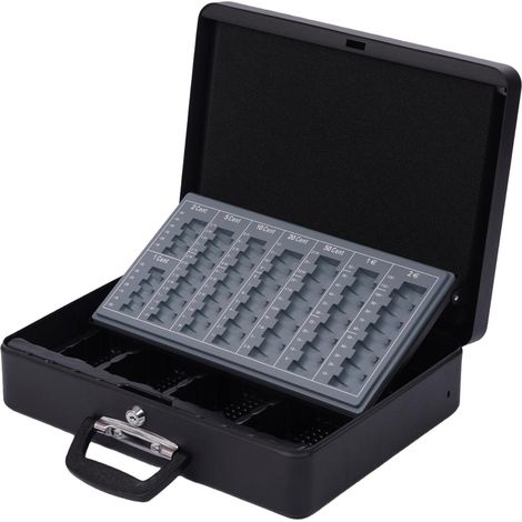Caisse verrouillable avec insert amovible en fer 8 fentes pour pieces