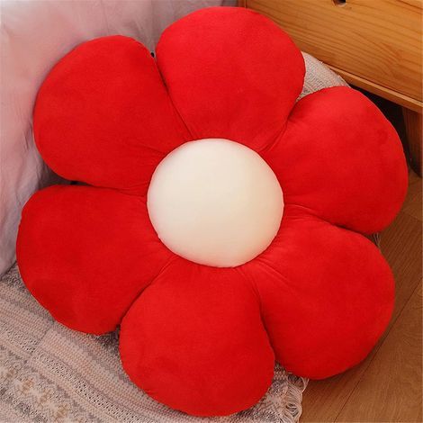 Plüschkissen in Blumenform – Bodenkissen – Stuhlkissen – Für Haus und Garten GROOFOO (Kristallvelours, rot, 30 cm) (1/5)