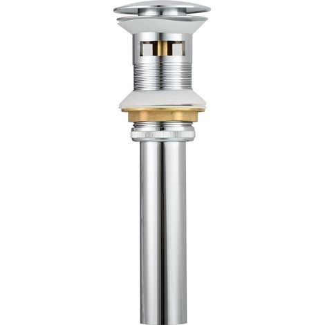 Bonde de lavabo avec Trop-Plein pour Lavabo et Évier – Valve Pop-up Chromée (1/5)