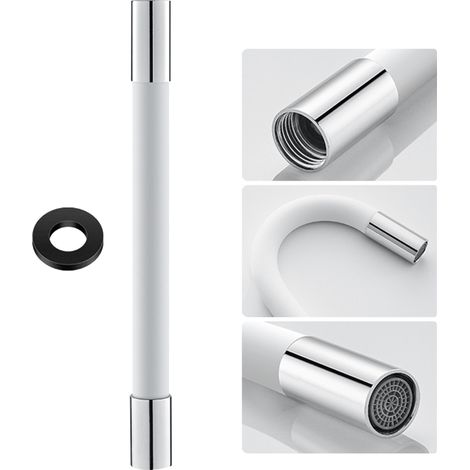 Tuyau d'extension flexible en silicone avec joint étanche et douchette à 360° pour robinet. (1/5)