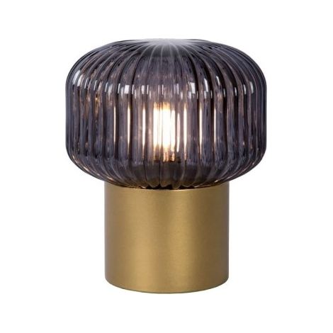 Lampada da tavolo Lucide JANY ottone vetro fumé E14 40W