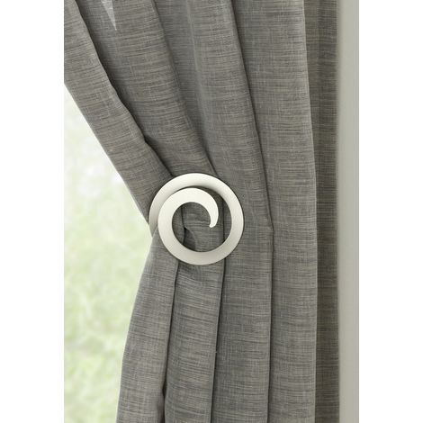 Gardinia Raffhalter für Vorhänge Schnecke Ø 12 cm silber-matt - 2 Stück Raffhalter