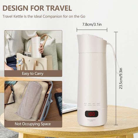 Mini Portable Electric Travel Kettle 400ml, Portable Electric