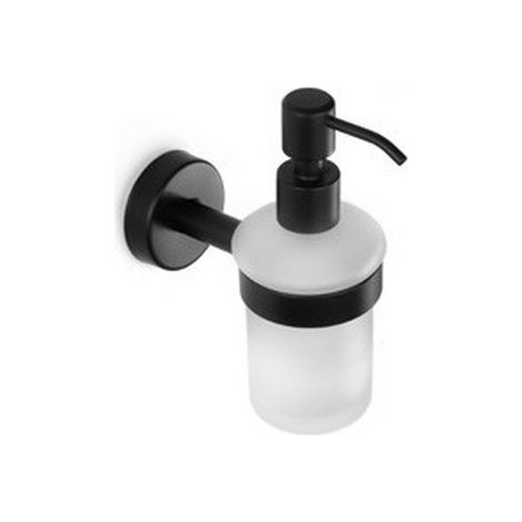 Dispenser bagno in vetro e acciaio inox nero opaco installazione a muro MIRA-N kamalu