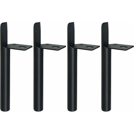 4 Pieds de Table en métal Pieds de Meubles de matériel pour Armoire, Armoire, armoires de télévision, Table de Chevet livrés avec des vis,Noir,13cm (1/5)