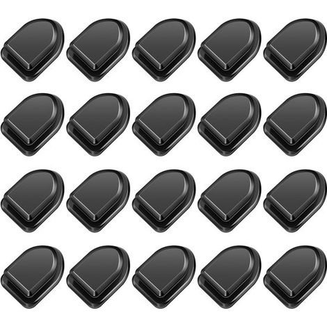 Lot de 20 crochets autocollants noirs, crochets muraux polyvalents pour suspension, rangement et organisation (1/5)