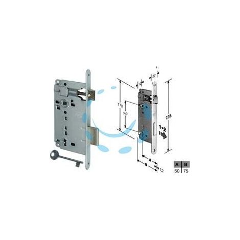SERRATURA A BUSSOLA PATENT DA INFILARE BORDO TONDO CROMATO - mm.50 (B.00591.50.34)