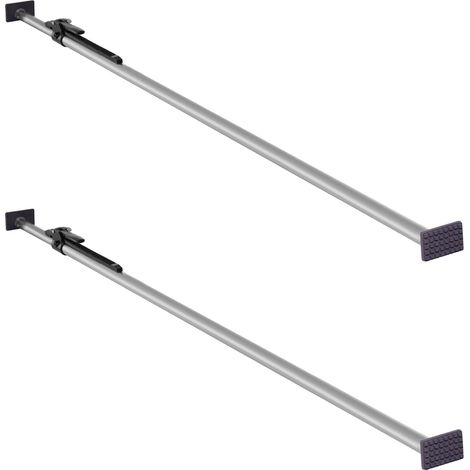 Mophorn Barra Fermacarico Regolabile da 2260 a 2641 mm con Pinze a Cricchetto, Stabilizzatore in Acciaio con Piedini Antiscivolo, Set di 2 Barre per Bloccaggio del Carico