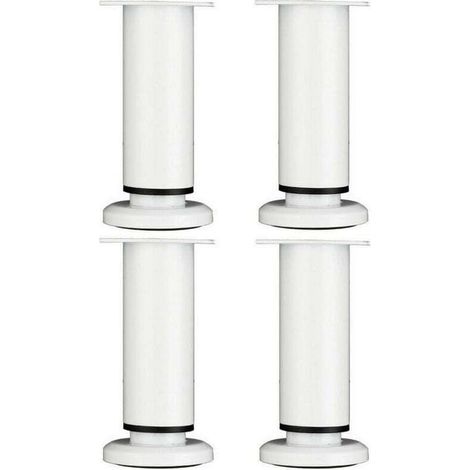 Adjustable Furniture Legs, 18 cm, White, Round, Metal, Table Leg for Sofa, Cabinet, Bed, with Screws, 4 Pack MUMU (1/4)
