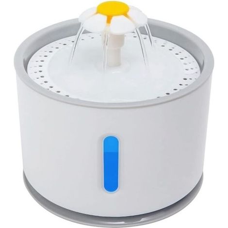Fontaine à eau automatique USB pour chat avec éclairage LED, lot de 5 filtres, abreuvoir silencieux pour chiens et chats, distributeur d'eau pour animaux de compagnie (1/4)