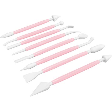 Kit de 8 outils de décoration pour fondant et gâteau : stylo à graver, fournitures de pâtisserie DIY, rose (1/5)
