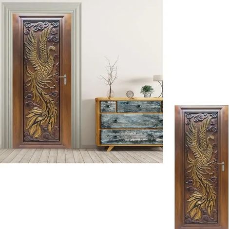 PORTE PHOTO Stickers Porte 3D Auto-adhésif - Porte en Bois - PVC Autocollants de Décoration pour Porte 77 x 200 cm 3D Décoration (1/5)