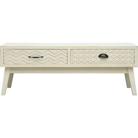 Maison Exclusive - Couchtisch mit 2 Schubladen Schnitzerei Grau 1
