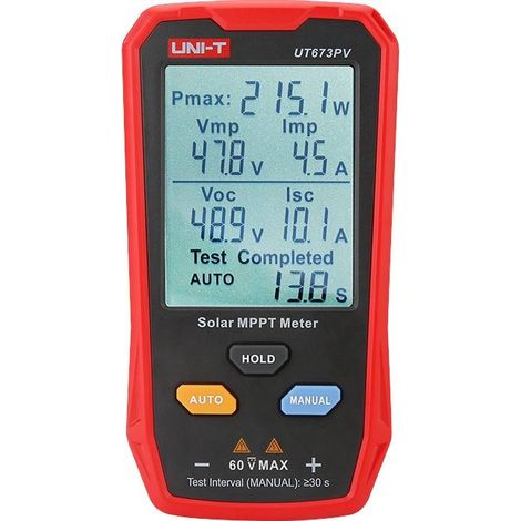 Unit UT673PV medidor MPPT rojo y negro para sistemas solares