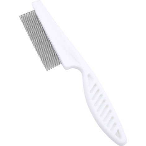 Peigne Anti-Puces - Acier Inoxydable - Pour Chiens Et Chats - Dents Métalliques Arrondies - Nettoyage En Douceur - 1 Pièce (1/5)