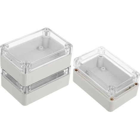 Boîte de rangement extérieure transparente en ABS AS, lot de 3, conçue pour assurer l'intégrité esthétique des installations électriques en milieu urbain (1/5)