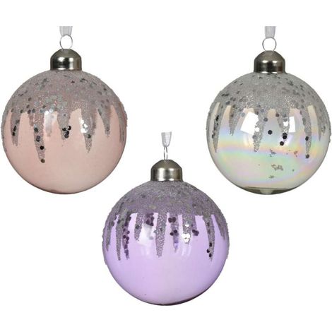 Sfera Natalizia con perline e paillettes vari colori