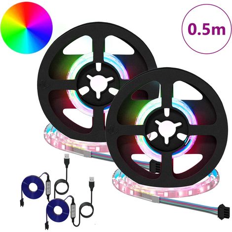 Bande LED 2 pcs Noir et Transparent 250 mm Cuivre et plastique