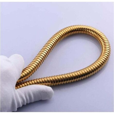 [JAMAIS UTILISÉ]2m(78-Inch) Tuyau de Douche Flexible Doré Anti-pli en Acier Inoxydable avec Connecteur en Laiton Massif (1/3)