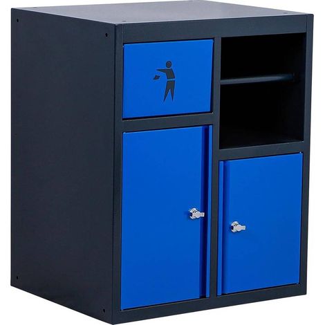 Armoire Basse avec Porte-Rouleaux et Module de Déchets - 58.4 x 84.3 x 69.1 cm - Acier, Fonctionnelle et Pratique - D-Work (1/5)