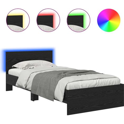 Maison Exclusive - Estructura de cama con cabecera Roble Negro 10