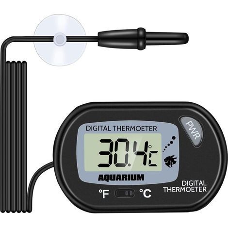 Thermomètre Aquarium - LCD Digital Thermometre Aquarium avec Ventouse Et Sonde à Immersion pour Aquarium,Terrarium (1/5)
