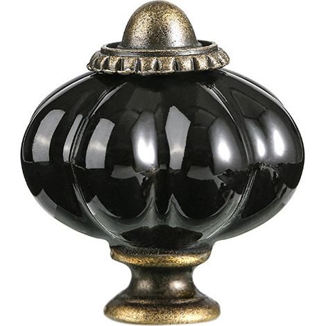 1 pz Pomelli Vintage a Zucca, Maniglia per Mobili Antichi, con Viti per Armadio da Cucina, Comò, Guardaroba (Nero) (1/4)