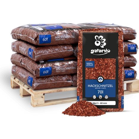Galamio Holzhackschnitzel Rot 60l x 12 Sack 720l 12er