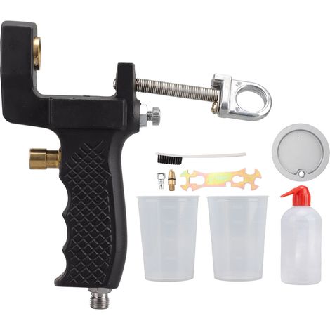 Pistola de pintura portátil para gelcoat, de acero aleado, con depósito de pintura de resina y boquilla FN5 de 5/32", depósito de gran capacidad.