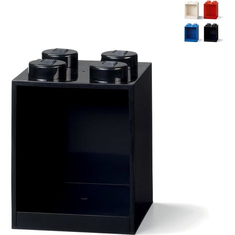 Mobile scaffale contenitore da parete LEGO Brick Shelf 4 bottoncini - Nero (1/2)