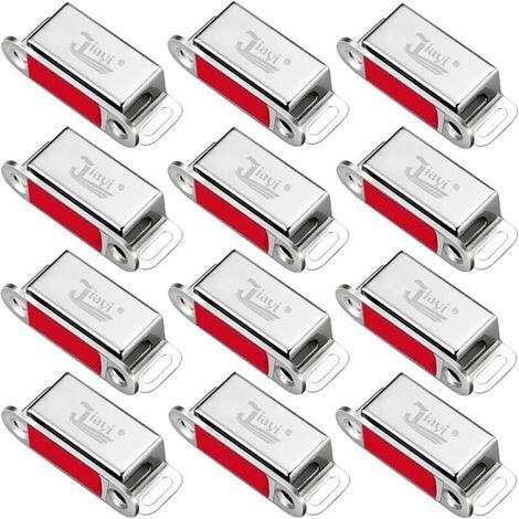 Aimants d'armoire Jiayi 12 Pièces Aimant de Porte d'Armoire Attrape-Porte Magnétique en Acier Inoxydable Serrures Magnétiques pour Fermeture d'Armoire 46mm (1/5)