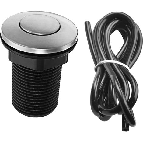 Interrupteur pneumatique, inox, noir, avec tuyau (1/5)