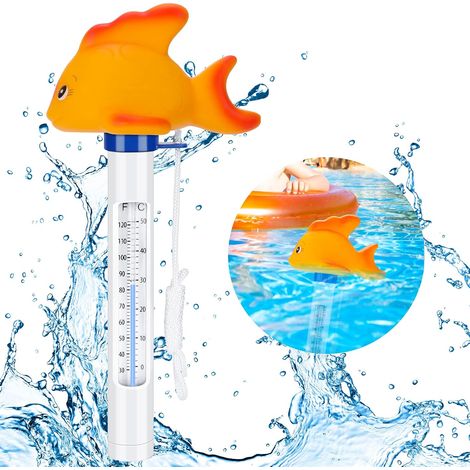 Swimming Pool Thermometer, Floating Pool Thermometer Cartoon Cute Thermometer Used for Water Temperature for Spa Bath Pools Hot Tub Fish Pond (Goldfish) (1/5)