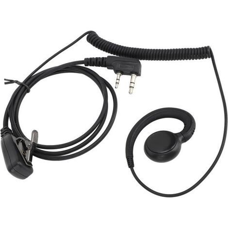 Oreillette HURRISE avec crochet et microphone pour talkie-walkie bidirectionnel, monofilaire, compatible UV 5R et BF 888S-AquaForge (1/4)