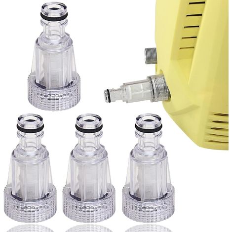 Filtro de agua para hidrolavadora, filtro de agua para manguera de jardín, 4 piezas de accesorios para hidrolavadora, filtros de agua para lavadora de autos y bomba de jardín. (1/2)