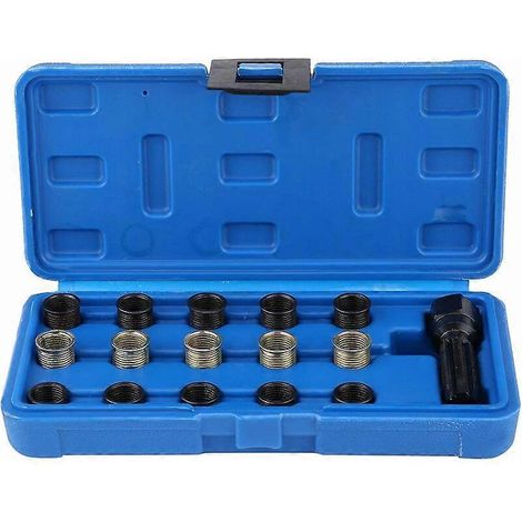 Kit d&39outils de rparation de Filetage de Bougie d&39allumage 16Pcs 14mm x 1.25 M16 Tap avec tui Portablespark Plug helicoil kit Spark Plug-Thread-Repair (1/5)